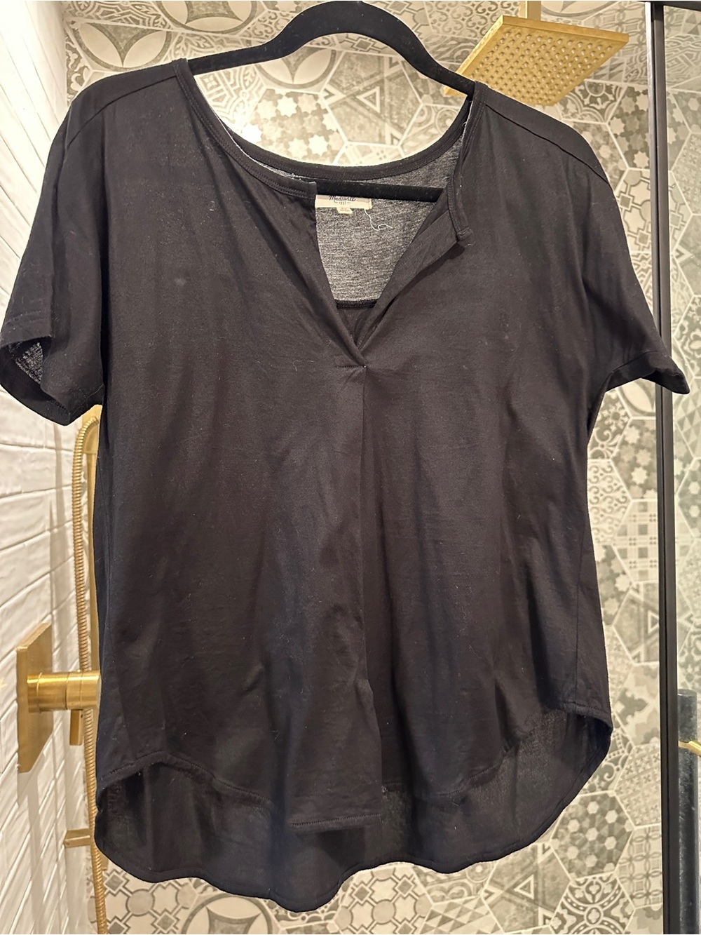 Madewell Black V-Neck Short Sleeve